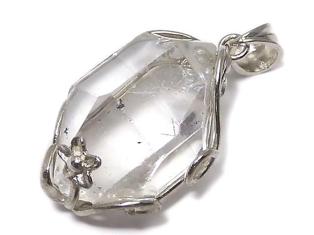 【動画】【1点もの】ダブルポイントクリスタル ペンダントトップ SILVER925製 NO.5の画像