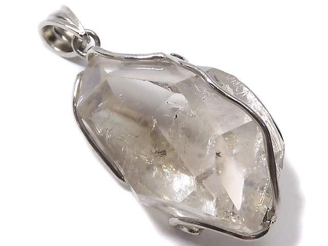 【動画】【1点もの】ダブルポイントクリスタル ペンダントトップ SILVER925製 NO.12の画像