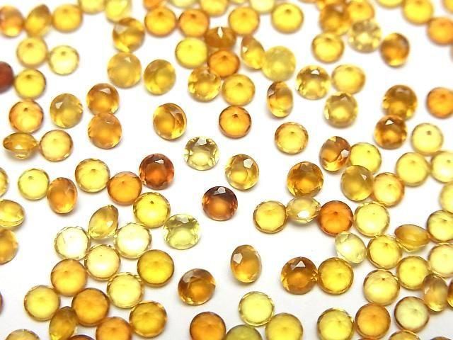 【動画】宝石質ハニーカラーカルセドニーAAA ルース ラウンドファセットカット3×3mm 10粒の画像