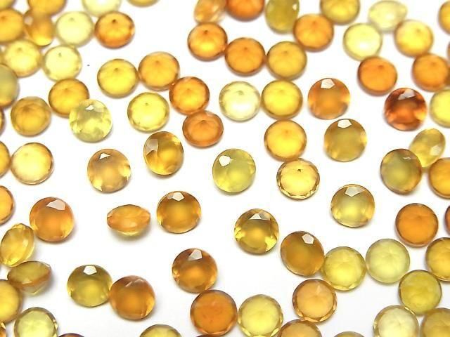 【動画】宝石質ハニーカラーカルセドニーAAA ルース ラウンドファセットカット4×4mm 10粒の画像