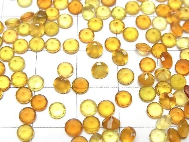 【動画】宝石質ハニーカラーカルセドニーAAA ルース ラウンドファセットカット4×4mm 10粒 サムネイル2