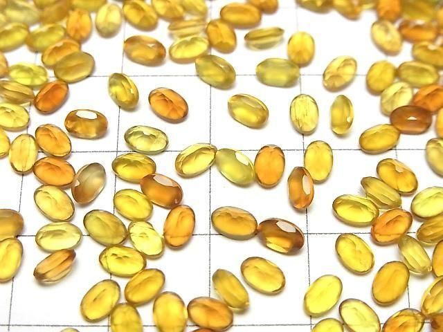 【動画】宝石質ハニーカラーカルセドニーAAA ルース オーバルファセットカット5×3mm 10粒 サムネイル3