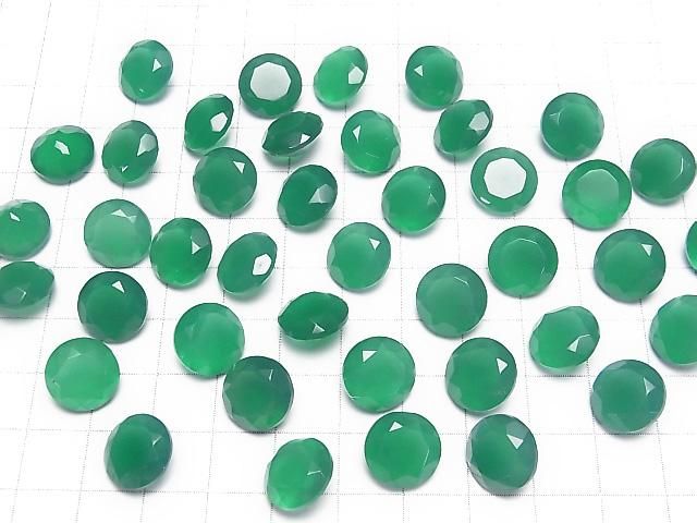 【動画】宝石質グリーンオニキスAAA ルース ラウンドファセットカット12×12mm 2粒 サムネイル4