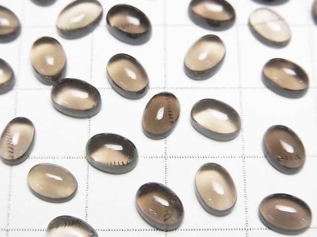 【動画】宝石質スモーキークォーツAAA オーバル カボション7×5mm 10個 サムネイル2