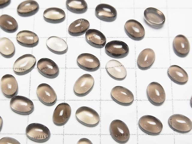 【動画】宝石質スモーキークォーツAAA オーバル カボション7×5mm 10個 サムネイル3