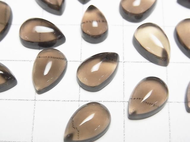 【動画】宝石質スモーキークォーツAAA ペアシェイプ カボション12×8mm 4個 サムネイル2