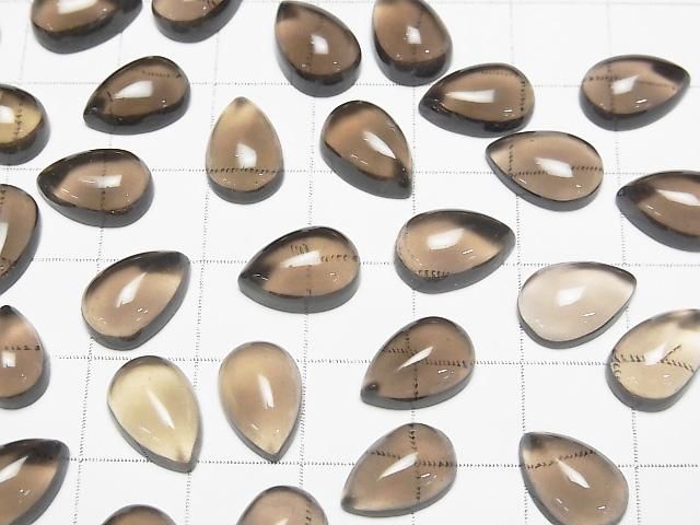 【動画】宝石質スモーキークォーツAAA ペアシェイプ カボション12×8mm 4個 サムネイル3
