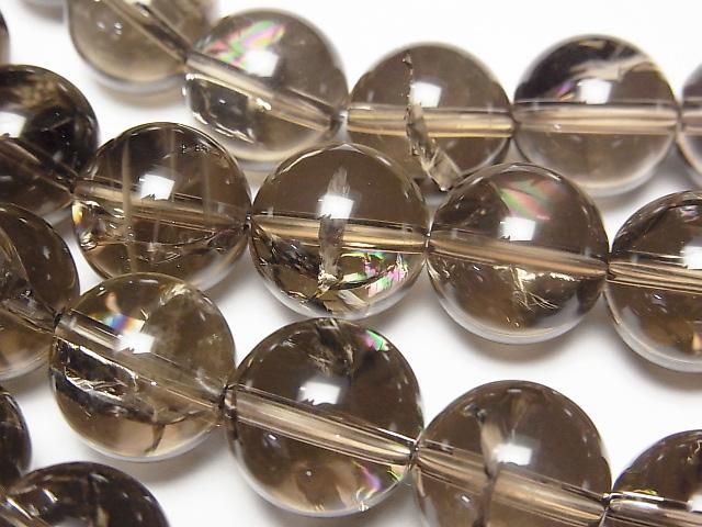 【動画】スモーキーアイリスクォーツAAA- ラウンド12mm 【ライトカラー】 半連/1連(約37cm)の画像