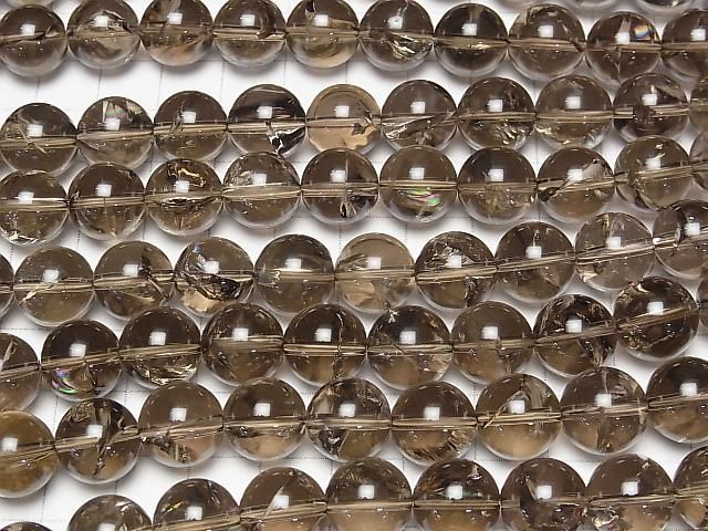 【動画】スモーキーアイリスクォーツAAA- ラウンド12mm 【ライトカラー】 半連/1連(約37cm) サムネイル3