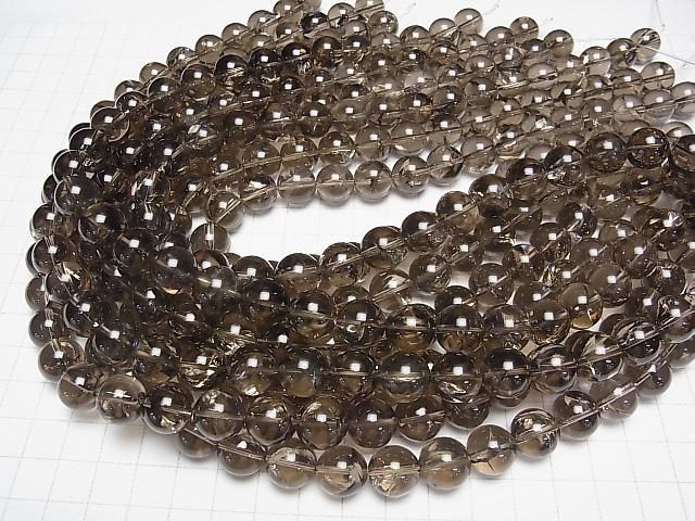 【動画】スモーキーアイリスクォーツAAA- ラウンド12mm 【ライトカラー】 半連/1連(約37cm) サムネイル4
