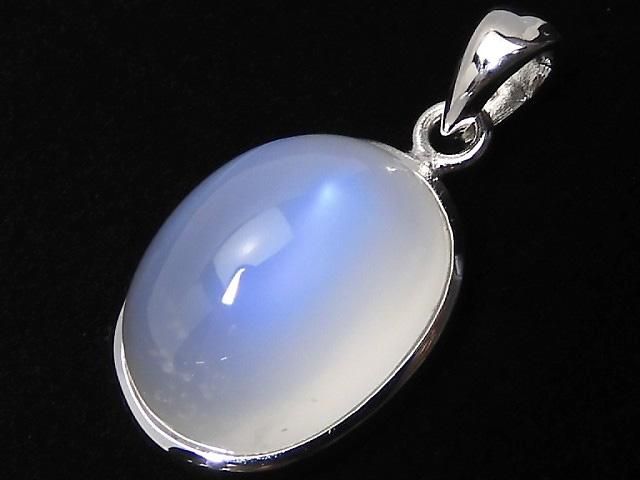 【動画】【1点もの】宝石質ロイヤルブルームーンストーンAAA ペンダントトップ SILVER925製 NO.37の画像