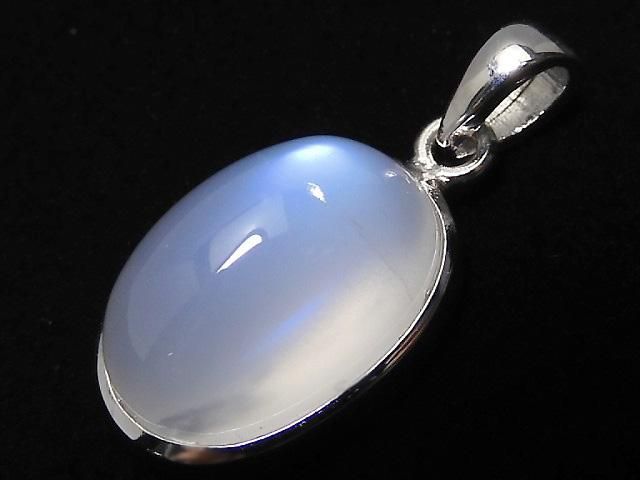 【動画】【1点もの】宝石質ロイヤルブルームーンストーンAAA ペンダントトップ SILVER925製 NO.38の画像