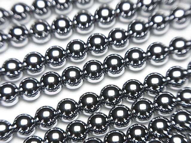 高純度テラヘルツ鉱石 小粒ラウンド5mm 1連(約37cm)の画像