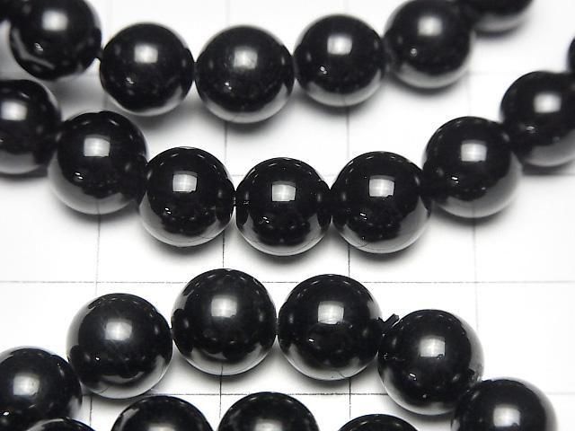 【動画】ブラックトルマリンAAA- ラウンド8mm 1連(ブレス) サムネイル2