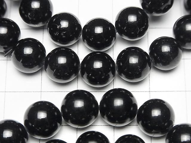 【動画】ブラックトルマリンAAA- ラウンド10mm 1連(ブレス) サムネイル2