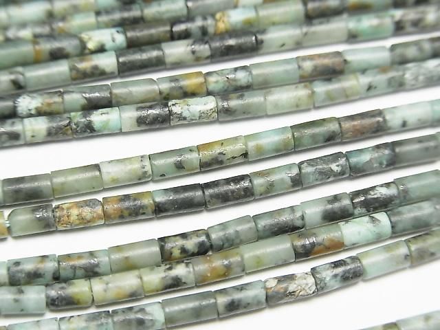 【動画】アフリカンターコイズ チューブ4×2×2mm 1連(約36cm)の画像