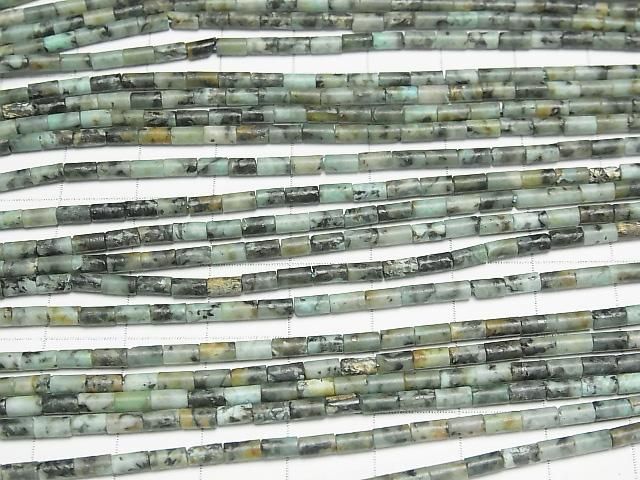 【動画】アフリカンターコイズ チューブ4×2×2mm 1連(約36cm) サムネイル3