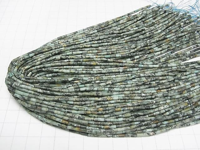 【動画】アフリカンターコイズ チューブ4×2×2mm 1連(約36cm) サムネイル4