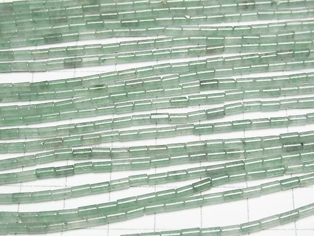 【動画】グリーンアベンチュリン チューブ4×2×2mm 1連(約36cm) サムネイル3
