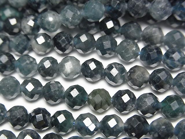 【動画】【素晴らしい輝き】インディゴライトトルマリンAA ラウンドカット5mm 半連/1連(約37cm)の画像