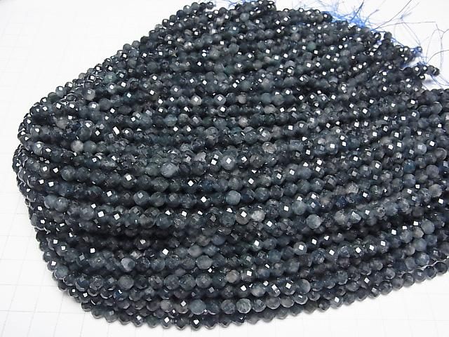 【動画】【素晴らしい輝き】インディゴライトトルマリンAA ラウンドカット5mm 半連/1連(約37cm) サムネイル4