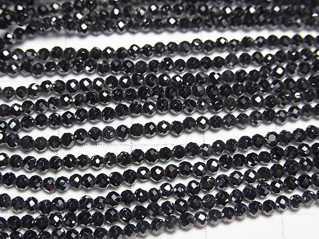 【動画】【素晴らしい輝き】キュービックジルコニアAAA 極小ラウンドカット2mm 【ブラック】 1連(約35cm) サムネイル2