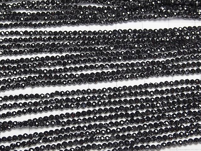 【動画】【素晴らしい輝き】キュービックジルコニアAAA 極小ラウンドカット2mm 【ブラック】 1連(約35cm) サムネイル3