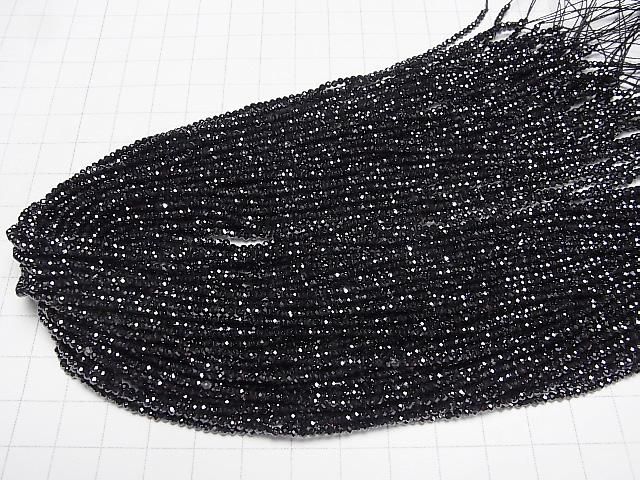 【動画】【素晴らしい輝き】キュービックジルコニアAAA 極小ラウンドカット2mm 【ブラック】 1連(約35cm) サムネイル4