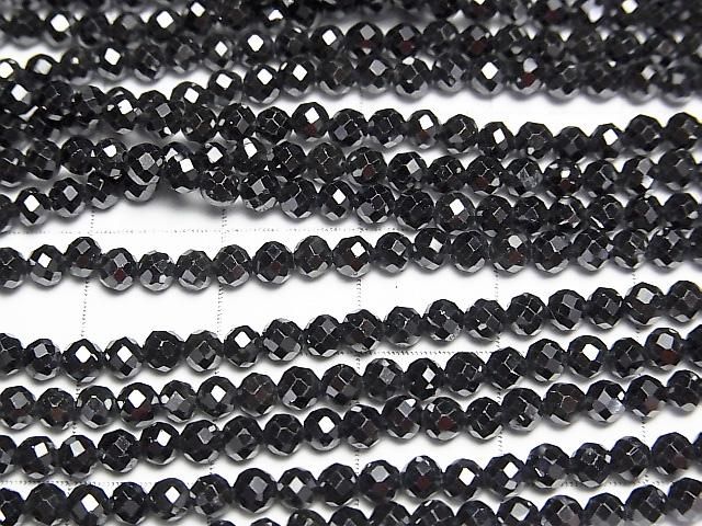 【動画】【素晴らしい輝き】キュービックジルコニアAAA ラウンドカット3mm 【ブラック】 1連(約35cm) サムネイル2