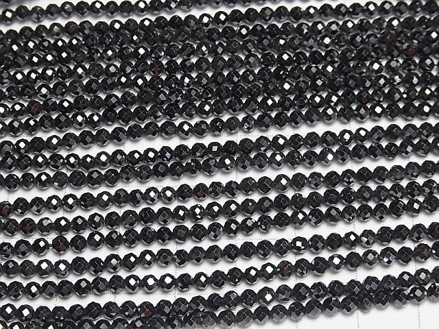 【動画】【素晴らしい輝き】キュービックジルコニアAAA ラウンドカット3mm 【ブラック】 1連(約35cm) サムネイル3