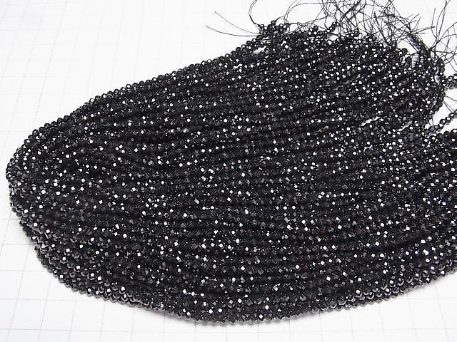 【動画】【素晴らしい輝き】キュービックジルコニアAAA ラウンドカット3mm 【ブラック】 1連(約35cm) サムネイル4