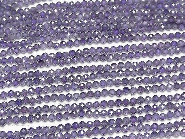 【動画】【素晴らしい輝き】キュービックジルコニアAAA ラウンドカット3mm 【バイオレット】 1連(約35cm) サムネイル3