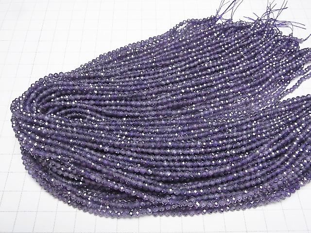 【動画】【素晴らしい輝き】キュービックジルコニアAAA ラウンドカット3mm 【バイオレット】 1連(約35cm) サムネイル4