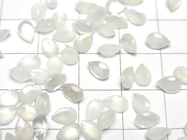 【動画】宝石質ホワイトムーンストーンAAA- ルース ペアシェイプファセットカット6×4mm 10粒 サムネイル2