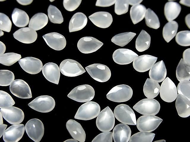 【動画】宝石質ホワイトムーンストーンAAA- ルース ペアシェイプファセットカット6×4mm 10粒 サムネイル3