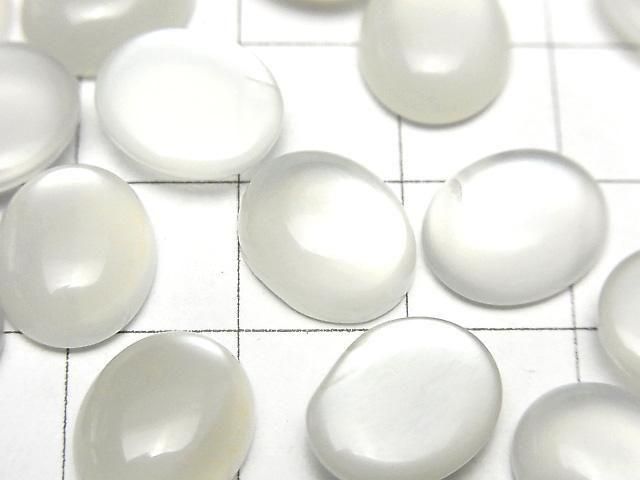 【動画】ホワイトムーンストーンAAA- オーバル カボション12×10mm 2個 サムネイル2