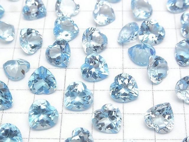 【動画】宝石質スカイブルートパーズAAA ルース ハートシェイプカット10×10mm 1粒 サムネイル3