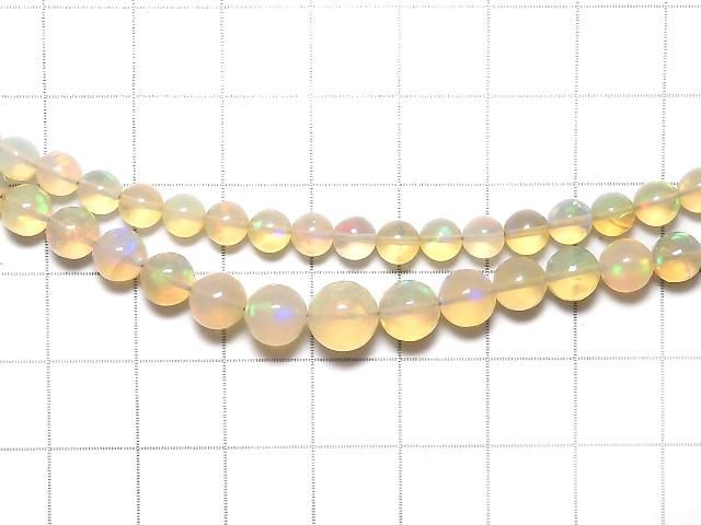 【動画】【1点もの】宝石質エチオピア産オパールAAAAA ラウンド5〜8mm 1連(約40cm) NO.102 サムネイル3