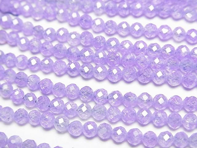 【動画】【素晴らしい輝き】キュービックジルコニアAAA ラウンドカット3mm 【クロッカス】 1連(約35cm)の画像
