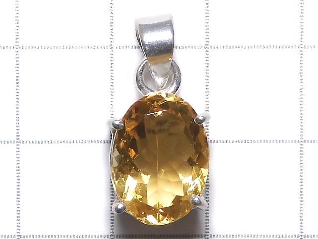 【動画】【1点もの】宝石質ブランデーシトリンAAA ファセットカットペンダントトップ SILVER925製 NO.51 サムネイル2