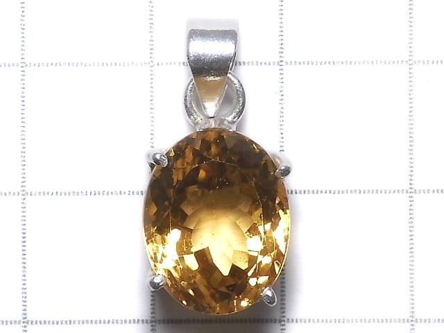 【動画】【1点もの】宝石質ブランデーシトリンAAA ファセットカットペンダントトップ SILVER925製 NO.52 サムネイル2