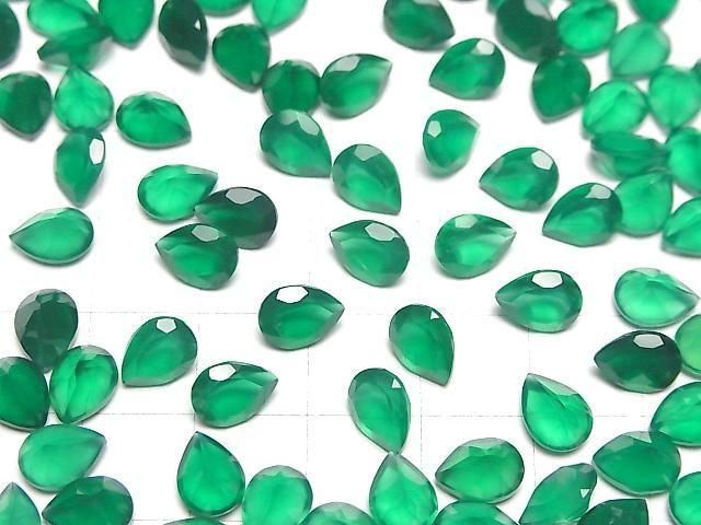 【動画】宝石質グリーンオニキスAAA ルース ペアシェイプファセットカット8×6mm 5粒 サムネイル4