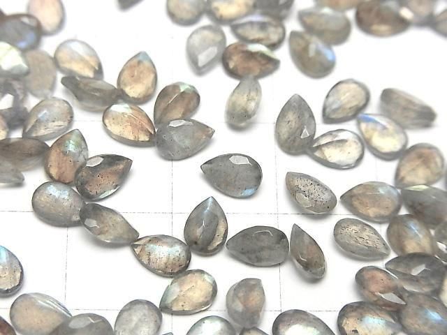 【動画】宝石質ラブラドライトAA++ ペアシェイプファセットカット6×4mm 10粒 サムネイル2