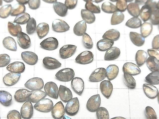 【動画】宝石質ラブラドライトAA++ ペアシェイプファセットカット6×4mm 10粒 サムネイル3