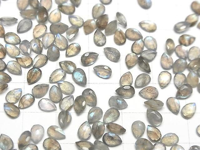 【動画】宝石質ラブラドライトAA++ ペアシェイプファセットカット6×4mm 10粒 サムネイル4