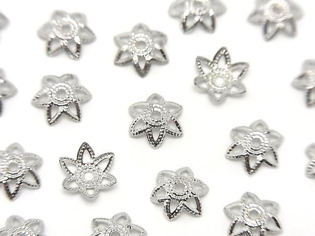 メタルパーツ ビーズキャップ7×7×0.5mm シルバーカラー 10個の画像