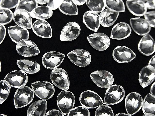 【動画】宝石質クリスタルAAA ルース ペアシェイプファセットカット8×6mm 5粒 サムネイル3