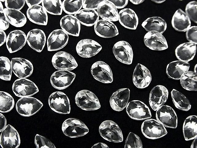 【動画】宝石質クリスタルAAA ルース ペアシェイプファセットカット8×6mm 5粒 サムネイル4