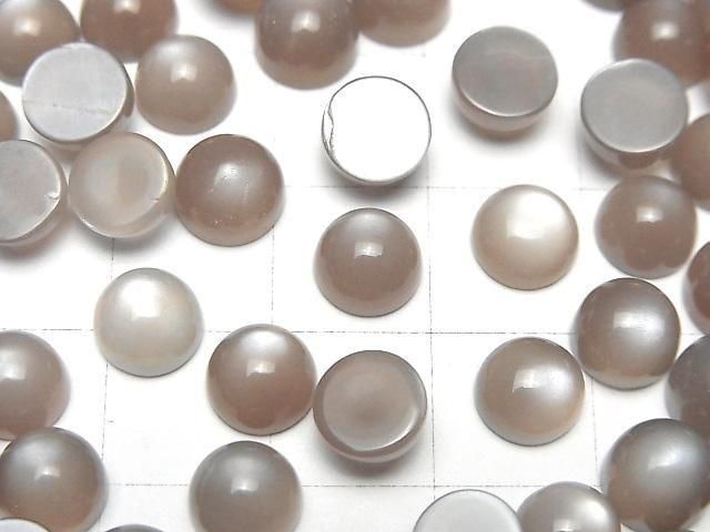 【動画】ブラウン~グレームーンストーンAAA ラウンド カボション7×7mm 10個 サムネイル2