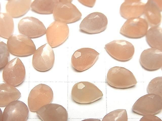 【動画】宝石質ピーチムーンストーンAAA- ルース ペアシェイプファセットカット8×6mm 5粒 サムネイル2